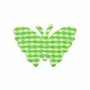Applicatie geruite vlinder groen-wit middel 40 x 25 mm (ca. 25 stuks)