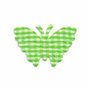 Applicatie geruite vlinder groen-wit middel 40 x 25 mm (ca. 25 stuks)