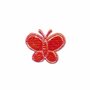 Applicatie glim vlinder rood klein 20 x 20 mm (ca. 25 stuks)