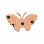 Applicatie glitter vlinder oranje/zalm middel 40 x 25 mm (ca. 25 stuks)
