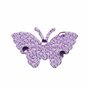 Applicatie glitter vlinder lila middel 40 x 25 mm (ca. 25 stuks)