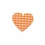 Applicatie ruitjes hart oranje klein 25 x 20 mm (ca. 25 stuks)