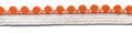 Wit-donker oranje elastiek met bolletjes sierrand 12 mm (ca. 10 meter)