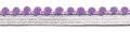 Wit-lila elastiek met bolletjes sierrand 12 mm (ca. 10 meter)
