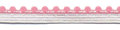 Wit-roze elastiek met bolletjes sierrand 12 mm (ca. 10 meter)
