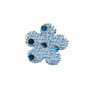 Applicatie glitter bloem blauw klein 25 mm (ca. 25 stuks)