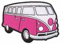 Opstrijkbare applicatie 'VW bus' fuchsia (5 stuks)