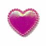 Applicatie glim hart fuchsia middel 35 x 30 mm (ca. 25 stuks)