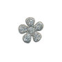 Applicatie glitter bloem zilver klein 20 mm (ca. 25 stuks)