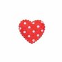 Applicatie hart rood met witte stippen satijn klein 20 x 20 mm (ca. 25 stuks)