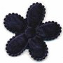 Applicatie bloem donker blauw fluweel groot  45 mm (25 stuks)