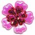 Applicatie glim/pailletten bloem roze/rood _