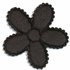 Applicatie bloem zwart fluweel groot 45 mm (ca 25 stuks)_