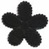 Applicatie bloem zwart fluweel groot 45 mm (ca 25 stuks)_