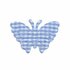 Applicatie geruite vlinder licht blauw-wit middel 40 x 25 mm (ca. 25 stuks)_