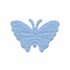 Applicatie geruite vlinder licht blauw-wit middel 40 x 25 mm (ca. 25 stuks)_