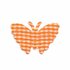 Applicatie geruite vlinder oranje-wit middel 40 x 25 mm (ca. 25 stuks)_