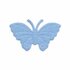 Applicatie vlinder licht blauw met witte stippen satijn middel 40 x 25 mm (ca. 25 stuks)_