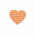 Applicatie ruitjes hart oranje klein 25 x 20 mm (ca. 25 stuks)_
