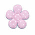 Applicatie bloem roze met witte stippen satijn middel 35 mm (ca. 25 stuks)_