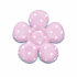 Applicatie bloem roze met witte stippen satijn middel 35 mm (ca. 25 stuks)_