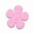 Applicatie bloem roze met witte stippen satijn middel 35 mm (ca. 25 stuks)_