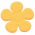 Applicatie bloem oranje/zalm met witte stippen satijn groot 45 mm (ca. 25 stuks)_