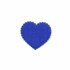 Applicatie ruitjes hart kobalt blauw klein 25 x 20 mm (ca. 25 stuks)_
